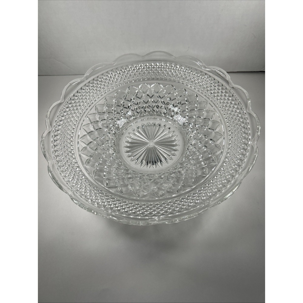Anchor Hocking Wexford Diamond Hobnail Clear Glass 14 Inch
